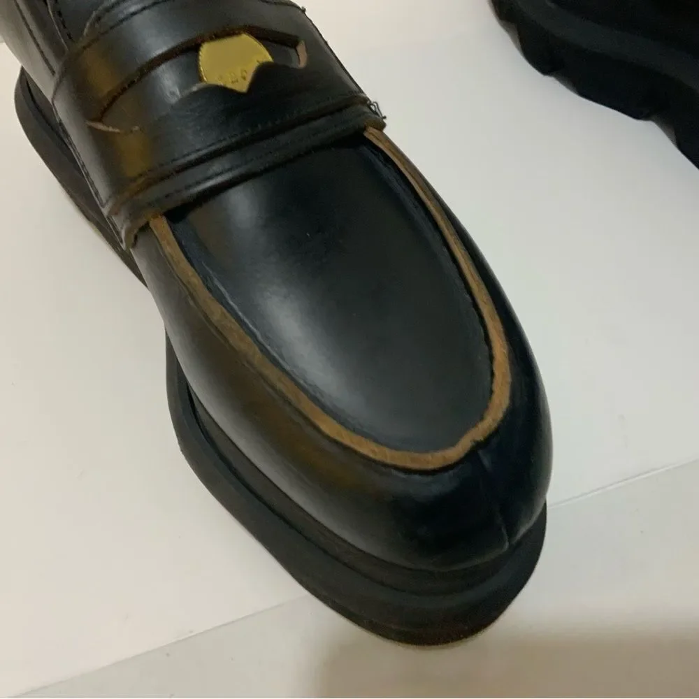 Sacai Black Platform Coin Loafers Size 40